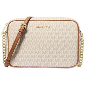 NWT Michael Kors Jet Set Large Crossbody, Gold-Tone Hardware/Vanilla, One Size